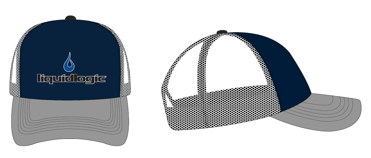 Liquidlogic ICON Trucker Hat_Grey and Navy